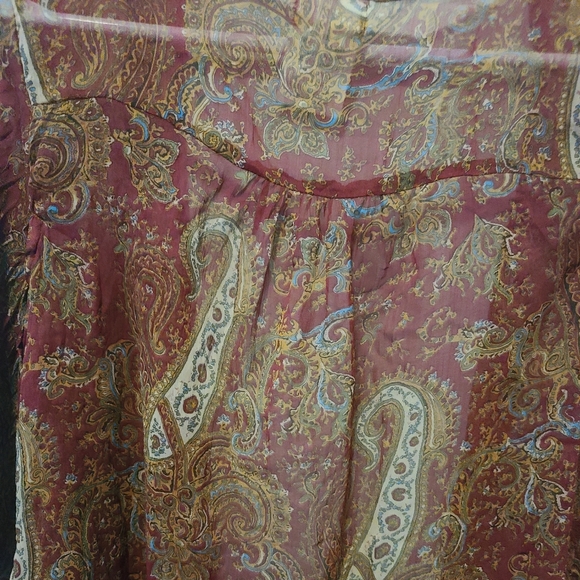 band of gypsies burgundy patterned kimono size M - Picture 2 of 7
